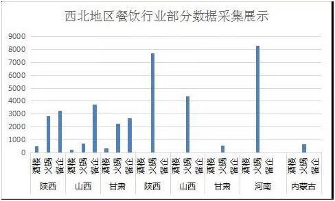 西北地区餐饮行业部分数据采集展示